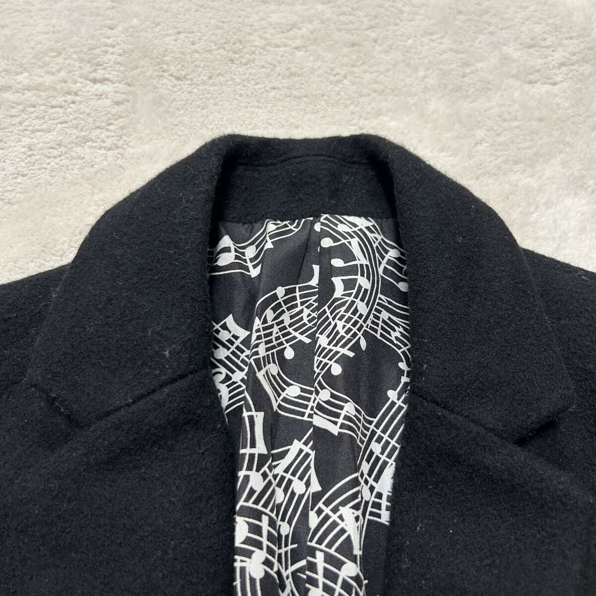 美品!/カシミヤ使用●ナンバーナイン×ステュディオス NUMBER (N)INE×STUDIOUS チェスターコート 裏地定番柄 ロングコート コラボ M相当 2_画像4