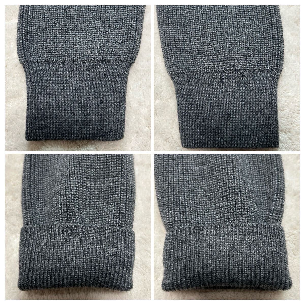 極美品!●ブラックレーベルクレストブリッジ BLACK LABEL CRESTBRIDGE ブルゾン ニット 切替 中綿 ジップ ロゴ刺繍 チェック アウター M_画像7