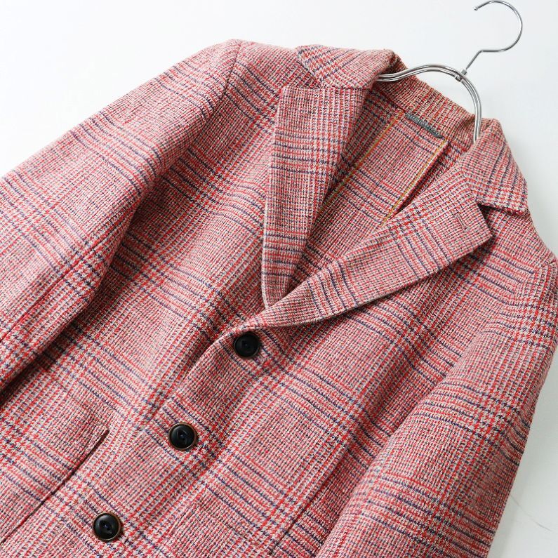  обычная цена 92400 иен 2022 зима каталог размещение 45R four ti пять a-ru хлопок твид. 4 угол жакет 2 красный проверка I[2400014662443]