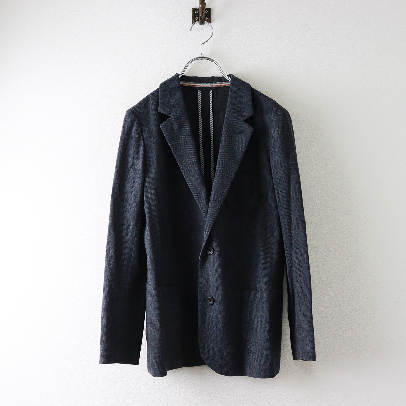  прекрасный товар 45R four ti пять a-ruumiiI908 шерсть Glenn проверка одиночный жакет 2 серый I блейзер [2400014602692]