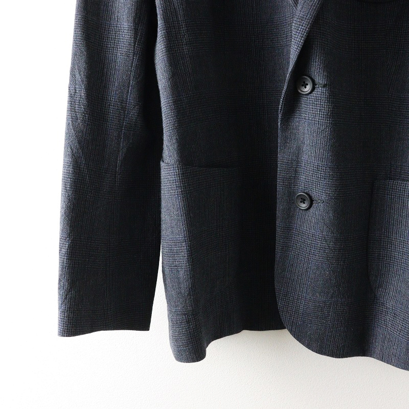  прекрасный товар 45R four ti пять a-ruumiiI908 шерсть Glenn проверка одиночный жакет 2 серый I блейзер [2400014602692]