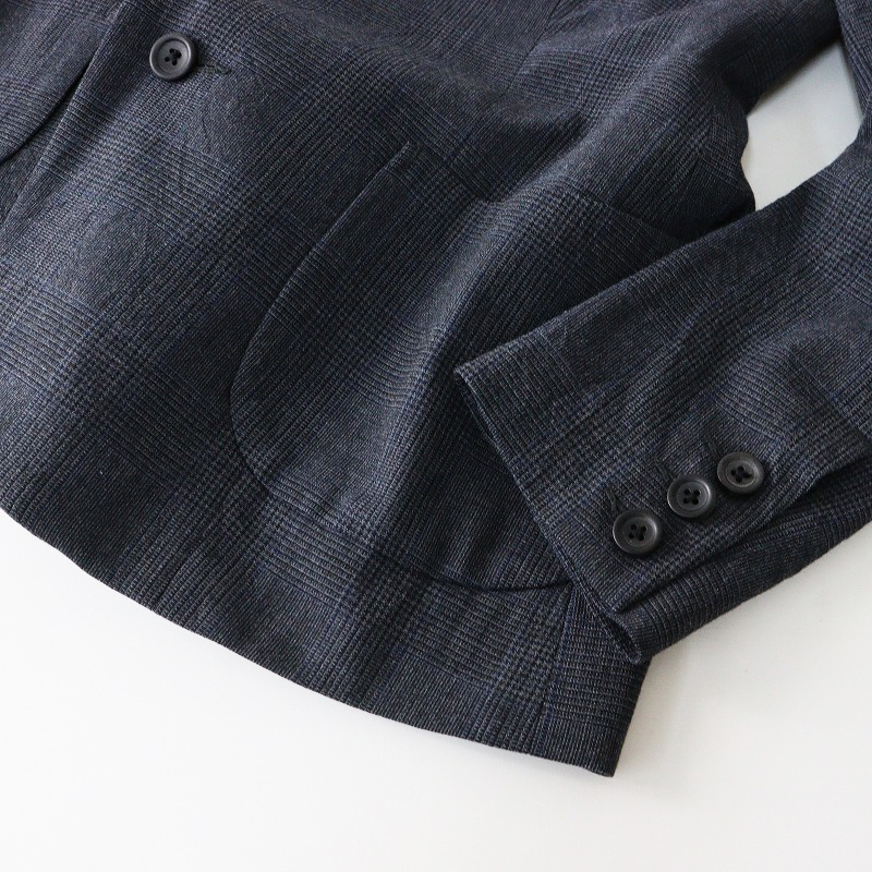  прекрасный товар 45R four ti пять a-ruumiiI908 шерсть Glenn проверка одиночный жакет 2 серый I блейзер [2400014602692]