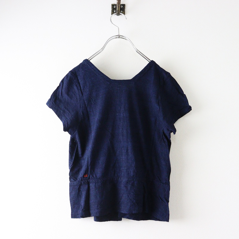 45R 45rpm フォーティファイブアール 染色 コットン 半袖ブラウス 2 ネイビー┃トップス カットソー シャツ【2400014602807】_画像2