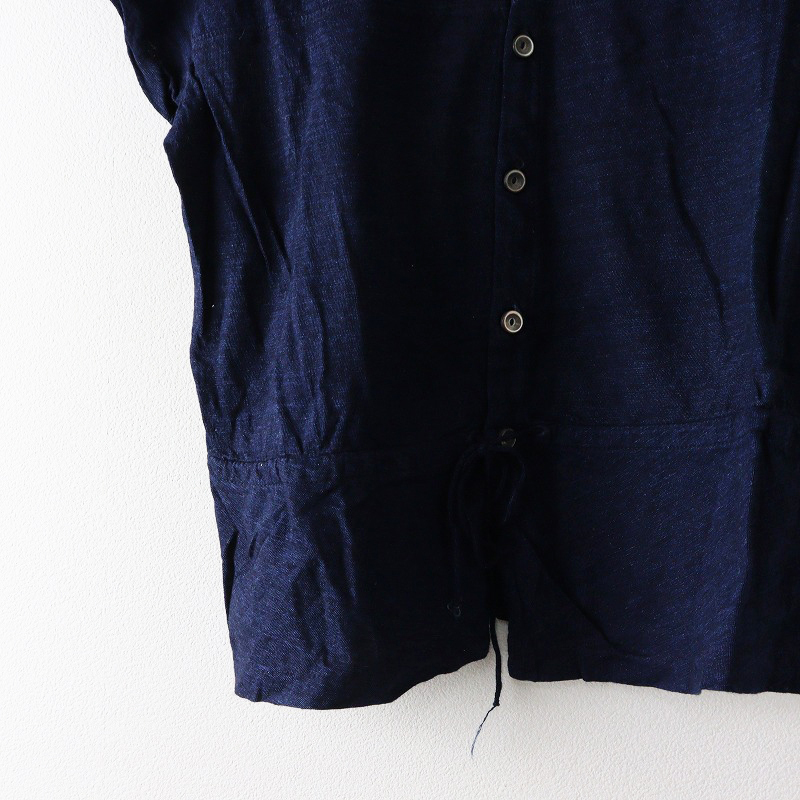 45R 45rpm フォーティファイブアール 染色 コットン 半袖ブラウス 2 ネイビー┃トップス カットソー シャツ【2400014602807】_画像4