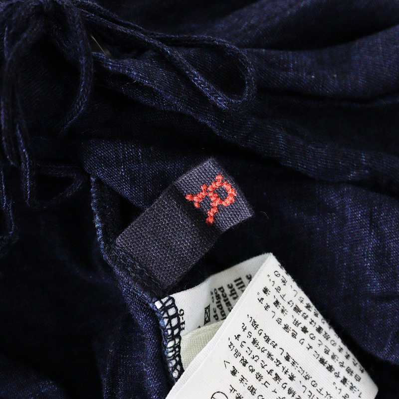 45R 45rpm フォーティファイブアール 染色 コットン 半袖ブラウス 2 ネイビー┃トップス カットソー シャツ【2400014602807】_画像8