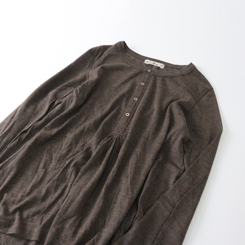 45R 45rpm フォーティファイブアール Ku.Ra.Si ウールニットヘンリーネックプルオーバー 3＼ブラウン 長袖 トップス【2400014613674】_画像5