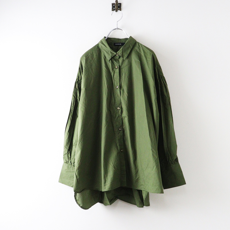 アズノゥアズ オオラカ AS KNOW AS olaca a.no.ne.ne. コットンビッグシルエットブラウス F カーキグリーン┃シャツ【2400014625912】_画像1