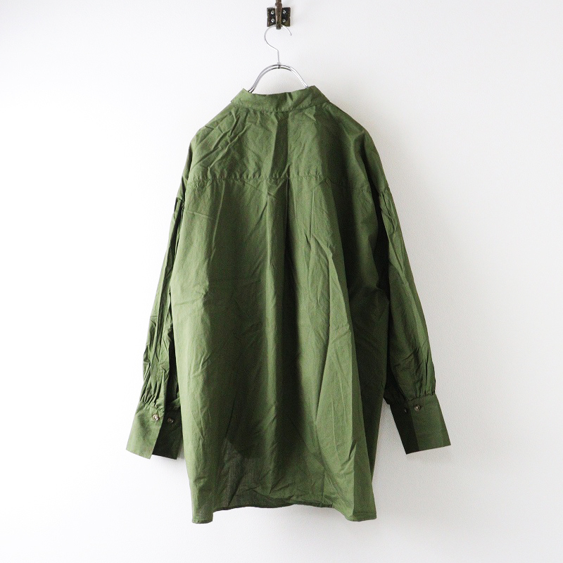 アズノゥアズ オオラカ AS KNOW AS olaca a.no.ne.ne. コットンビッグシルエットブラウス F カーキグリーン┃シャツ【2400014625912】_画像2