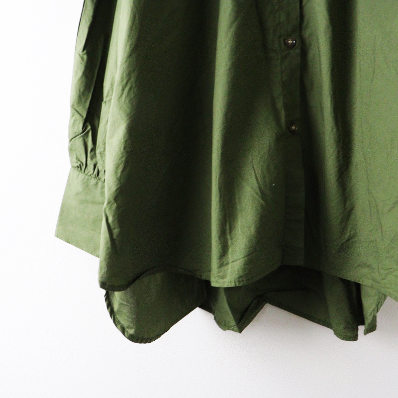 アズノゥアズ オオラカ AS KNOW AS olaca a.no.ne.ne. コットンビッグシルエットブラウス F カーキグリーン┃シャツ【2400014625912】_画像5