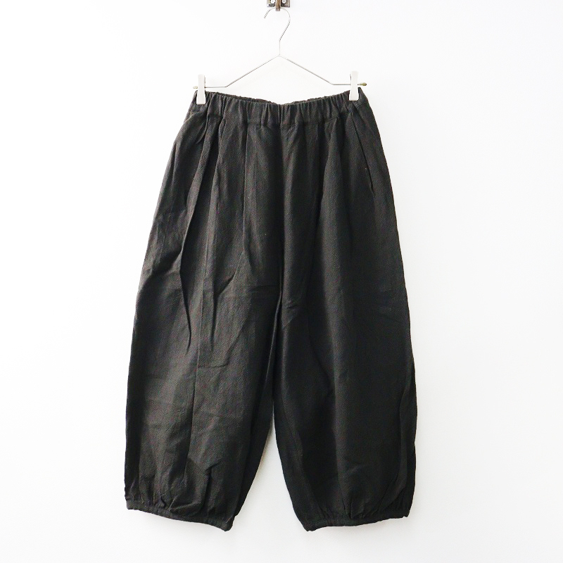 美品 サマンサモスモス Samansa Mos2 SM2 バルーンパンツ F＼チャコール コットンリネン イージー ゴム タック【2400014625271】_画像1