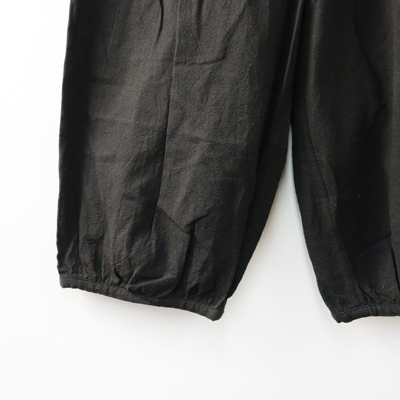 美品 サマンサモスモス Samansa Mos2 SM2 バルーンパンツ F＼チャコール コットンリネン イージー ゴム タック【2400014625271】_画像4