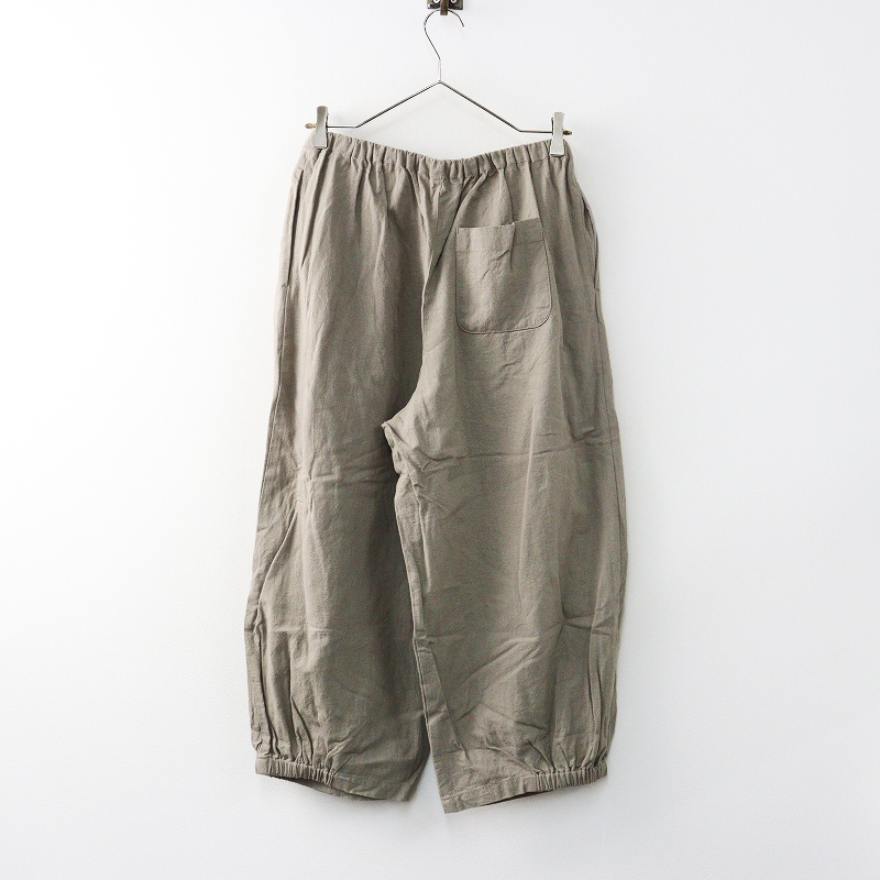 未使用 サマンサモスモス Samansa Mos2 SM2 バルーンパンツ F＼モカ ストライプ コットンリネン イージー ゴム【2400014625325】_画像2