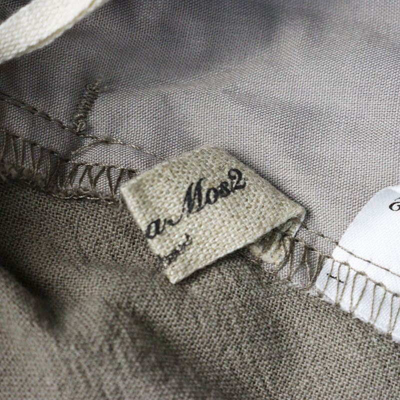 未使用 サマンサモスモス Samansa Mos2 SM2 バルーンパンツ F＼モカ ストライプ コットンリネン イージー ゴム【2400014625325】_画像5