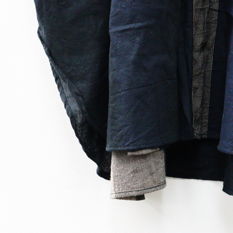 タマキニイメ 玉木新雌 tamaki niime シャツ ワンピース |ネイビー トップス 前開き 長袖 ストライプ 播州織り【2400014575668】_画像4