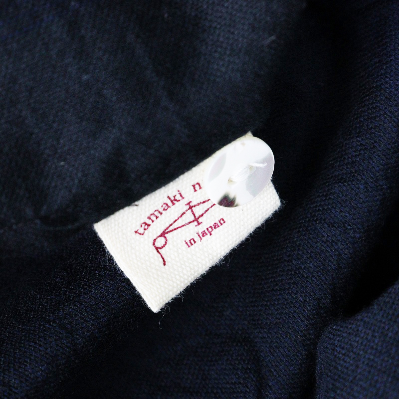 タマキニイメ 玉木新雌 tamaki niime シャツ ワンピース |ネイビー トップス 前開き 長袖 ストライプ 播州織り【2400014575668】_画像5