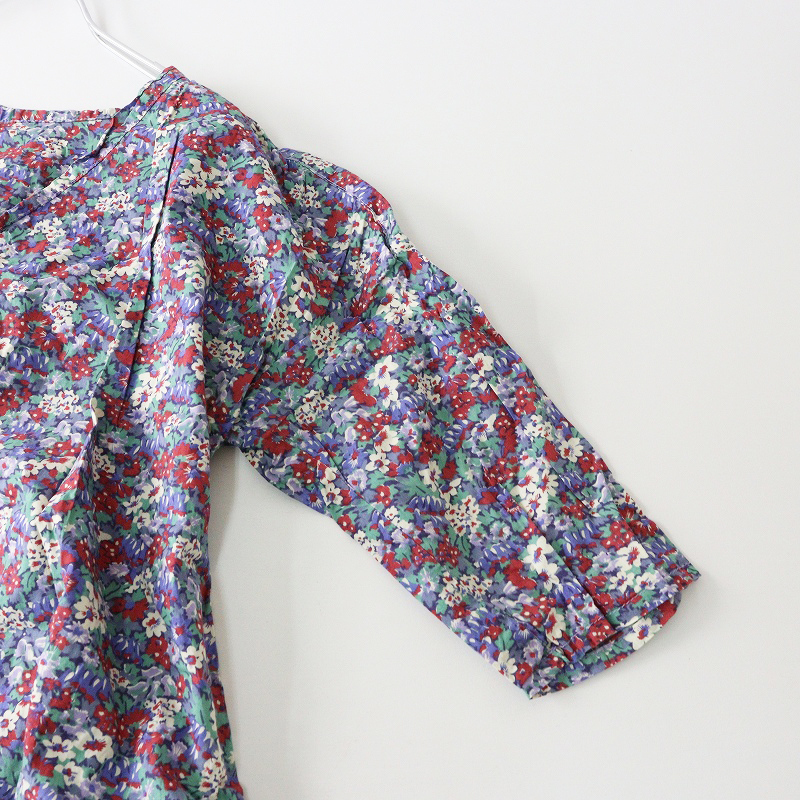 ハグオーワー Hug O War リバティプリント ブラウス ｜ブルー フラワー ボタニカル LIBERTY 半袖【2400014636345】_画像6