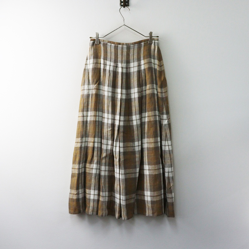 未使用 イギリス製 オニールオブダブリン O'NEIL of DUBLIN ソフトプリーツロングスカート 10｜ベージュ モカ系 【2400014643312】_画像2