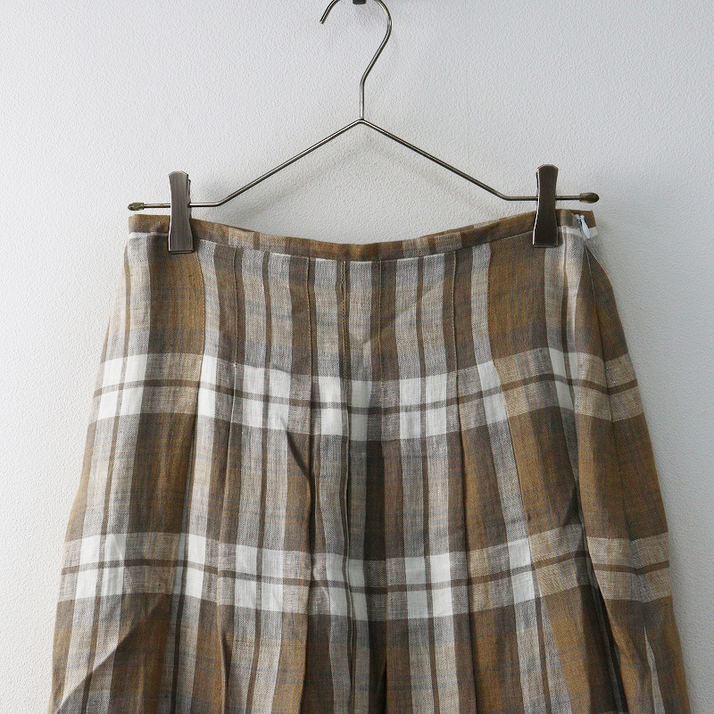 未使用 イギリス製 オニールオブダブリン O'NEIL of DUBLIN ソフトプリーツロングスカート 10｜ベージュ モカ系 【2400014643312】_画像3
