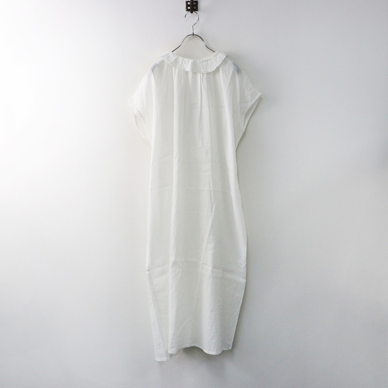 美品 定価23100円 ガーゼ Gauze# G844 2WAY ダブルフリルカラーワンピース F ホワイト/シアー素材【2400014358704】