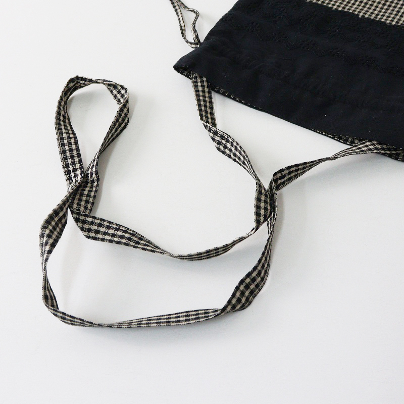ノベルティ 未使用 カズミ kazumi× サマンサモスモス SM2 SamansaMos2 巾着袋‖ブラック ギンガムチェック ポーチ【2400014649444】_画像6