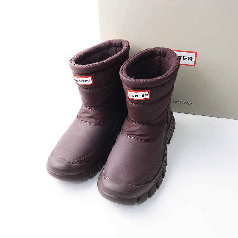 美品 ハンター HUNTER intrepid short snow boot イントレピッド ショート スノーブーツ UK6｜バーガンディ 約25cm【2400014636284】_画像1