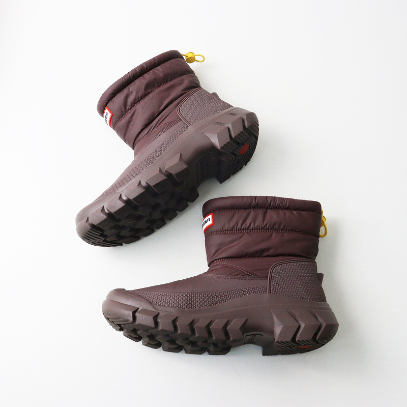 美品 ハンター HUNTER intrepid short snow boot イントレピッド ショート スノーブーツ UK6｜バーガンディ 約25cm【2400014636284】_画像4
