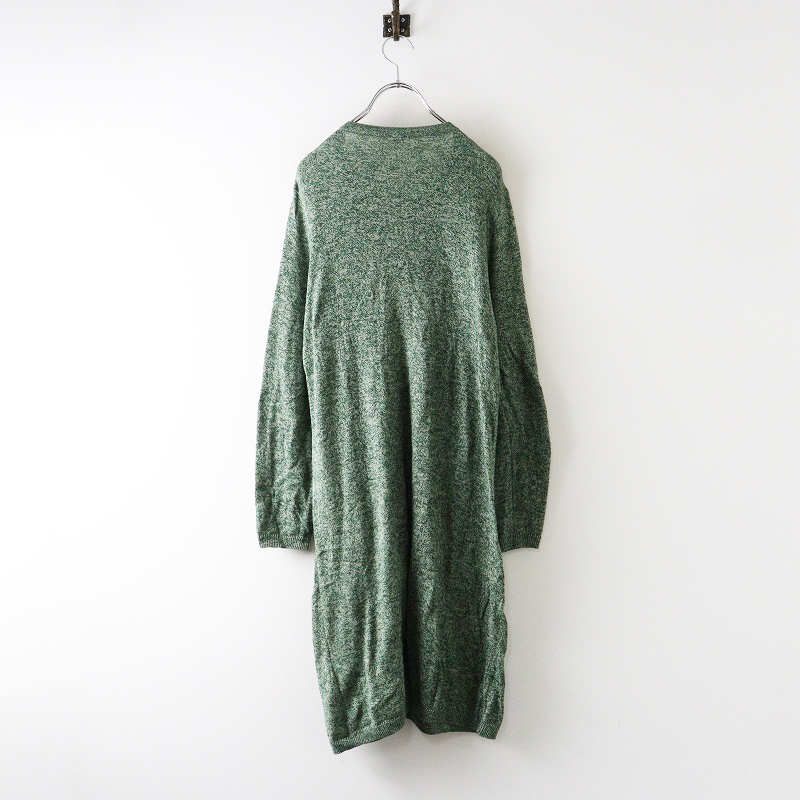 フォーティーファイブアール 45R コットン ニット ロング カーディガン 0｜グリーン トップス 羽織り ロング 前開き【2400014645439】_画像2