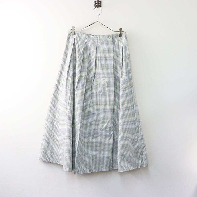未使用 2025年製 大きいサイズ アズノゥアズ オオラカ AS KNOW AS olaca 自由に巻き風チェックスカート 3｜ブルー【2400014644265】_画像1