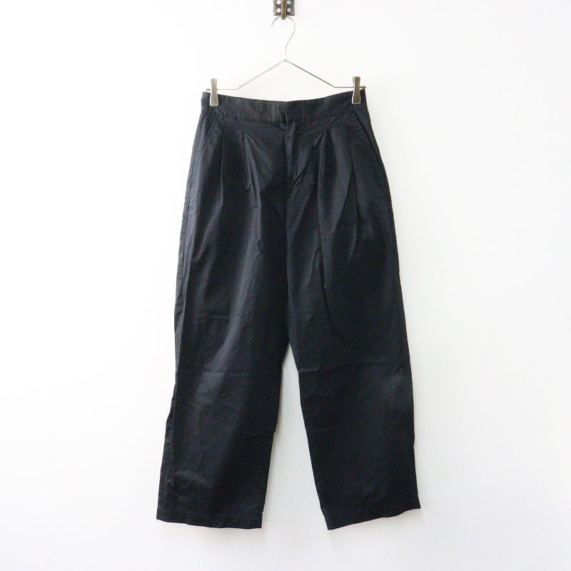 メヤメ MEYAME コットン2タック テーパードパンツ 1 ブラック┃黒 ボトムス【2400014627183】_画像1