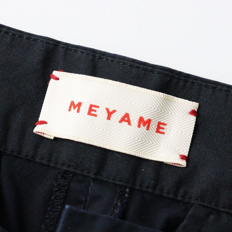 メヤメ MEYAME コットン2タック テーパードパンツ 1 ブラック┃黒 ボトムス【2400014627183】_画像9