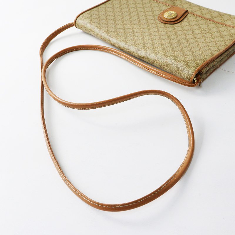 セリーヌ CELINE オールドセリーヌ マカダム ショルダーバッグ\ベージュ アーカイブ ヴィンテージ クロスボディ レザー【2400014653106】_画像5