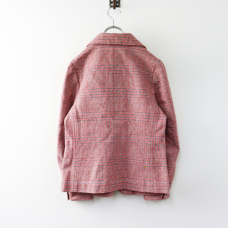  обычная цена 92400 иен 2022 зима каталог размещение 45R four ti пять a-ru хлопок твид. 4 угол жакет 2 красный проверка I[2400014662443]