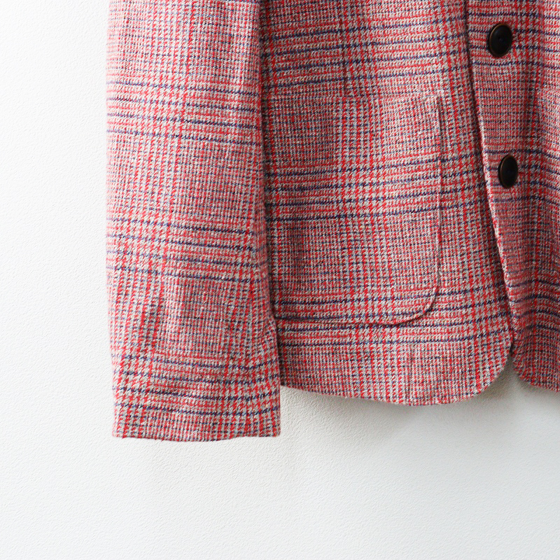  обычная цена 92400 иен 2022 зима каталог размещение 45R four ti пять a-ru хлопок твид. 4 угол жакет 2 красный проверка I[2400014662443]