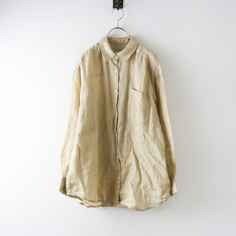 美品 2025SS ジャーナルスタンダード JOURNAl STANDARD ソフトゼフィールリネンシャツ\ベージュ ブラウス【2400014664447】_画像1