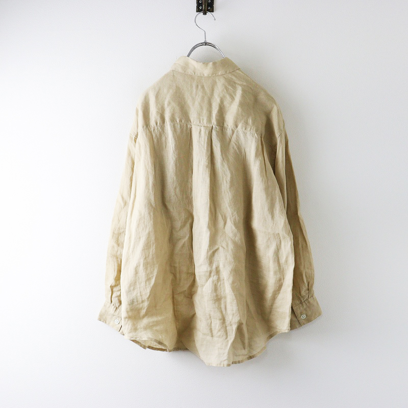 美品 2025SS ジャーナルスタンダード JOURNAl STANDARD ソフトゼフィールリネンシャツ\ベージュ ブラウス【2400014664447】_画像2