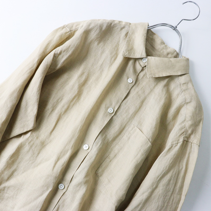 美品 2025SS ジャーナルスタンダード JOURNAl STANDARD ソフトゼフィールリネンシャツ\ベージュ ブラウス【2400014664447】_画像3
