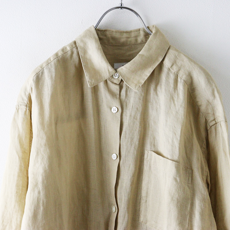 美品 2025SS ジャーナルスタンダード JOURNAl STANDARD ソフトゼフィールリネンシャツ\ベージュ ブラウス【2400014664447】_画像4