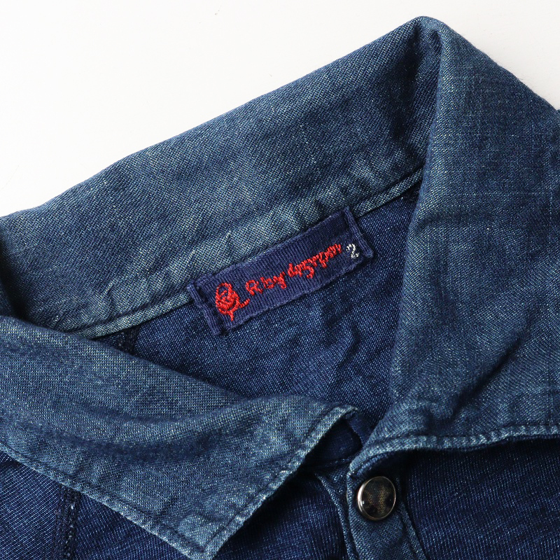 アールバイフォーティーファイブアールピーエム R by 45rpm インディゴ スナップボタン シャツ 2|ブルー【2400014667028】_画像6