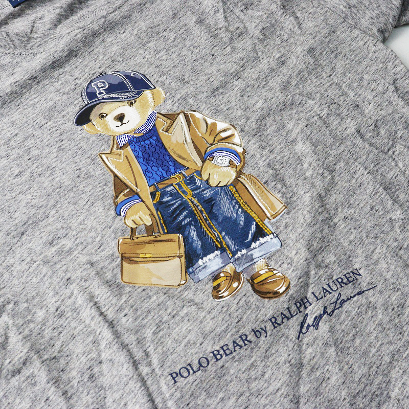 美品 JPタグ 現行QRタグ ポロラルフローレン Polo Ralph Lauren ポロベアTシャツ M\グレー カットソー ロゴ くま【2400014664867】_画像5