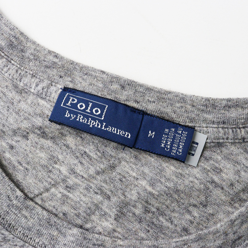 美品 JPタグ 現行QRタグ ポロラルフローレン Polo Ralph Lauren ポロベアTシャツ M\グレー カットソー ロゴ くま【2400014664867】_画像6