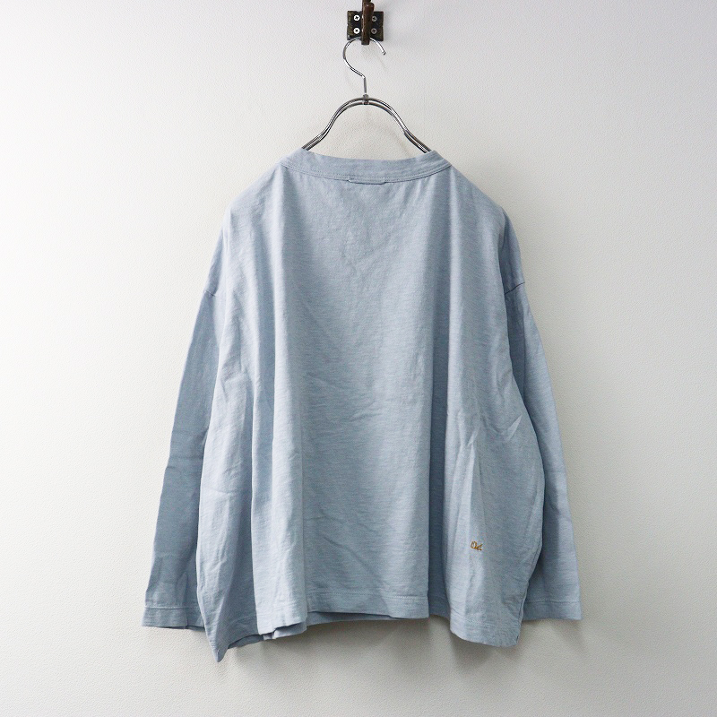 45R 45rpm フォーティファイブアール ジンバブエコットン天竺ワイドTシャツ\ライトブルー カットソー 長袖【2400014664881】_画像2