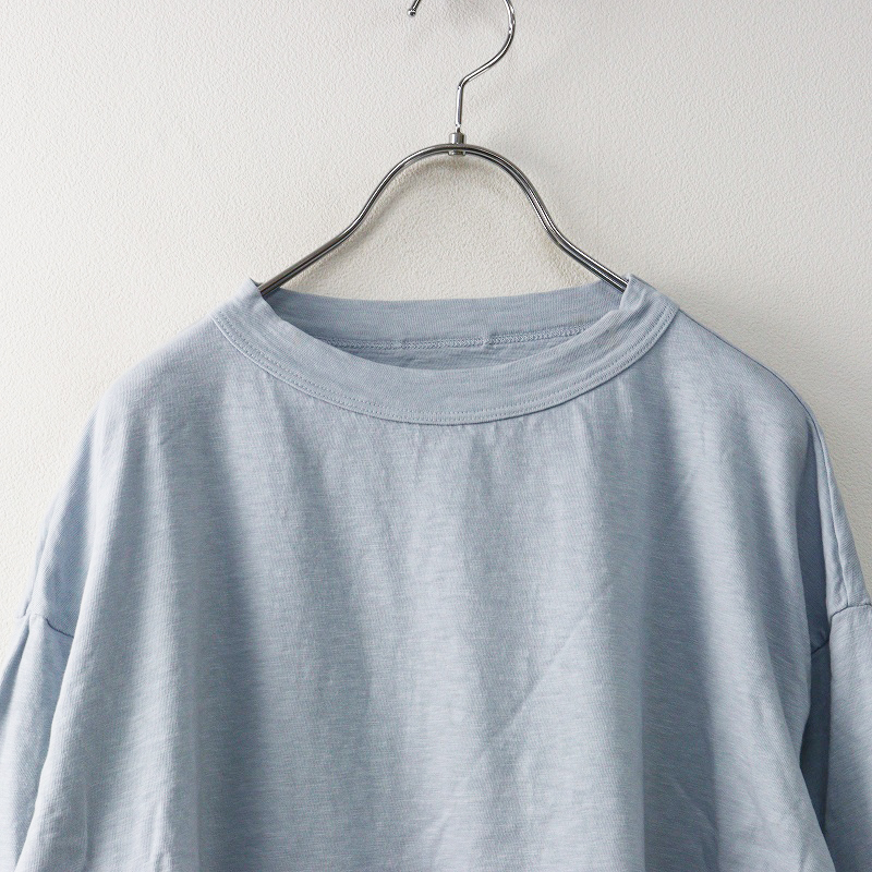 45R 45rpm フォーティファイブアール ジンバブエコットン天竺ワイドTシャツ\ライトブルー カットソー 長袖【2400014664881】_画像3