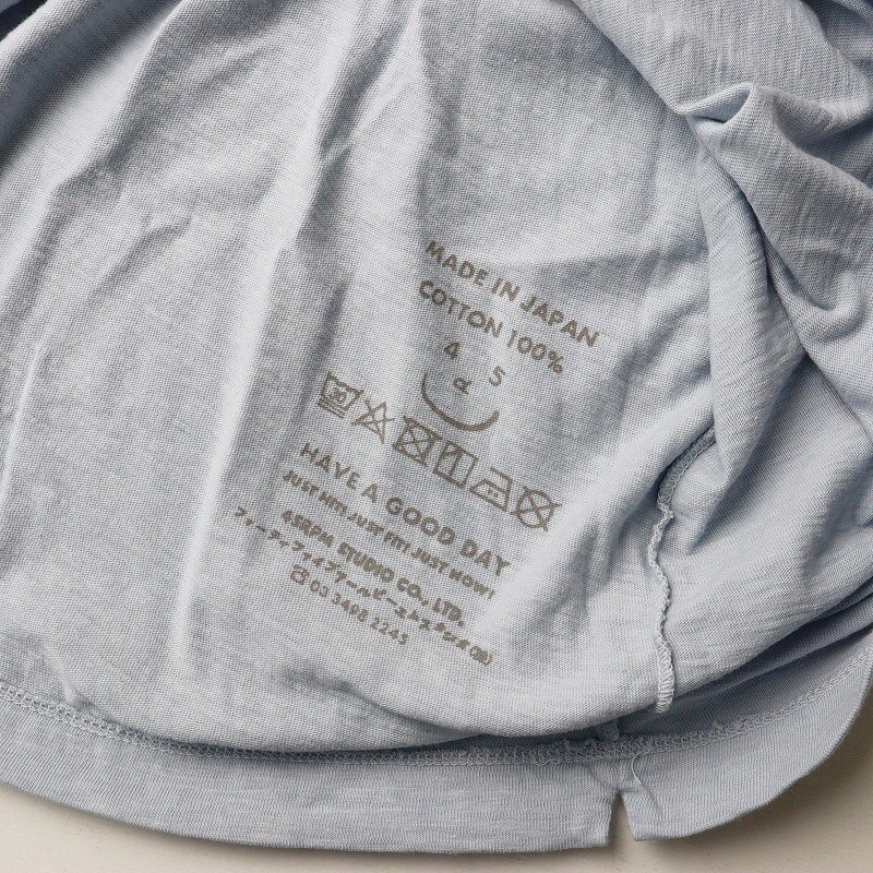 45R 45rpm フォーティファイブアール ジンバブエコットン天竺ワイドTシャツ\ライトブルー カットソー 長袖【2400014664881】_画像6