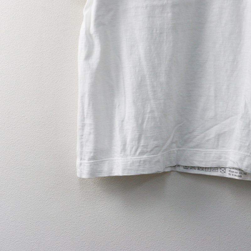 45R 45rpm フォーティファイブアール フラワーモチーフTシャツ 3\ホワイト ジンバブエコットン カットソー【2400014664911】_画像4