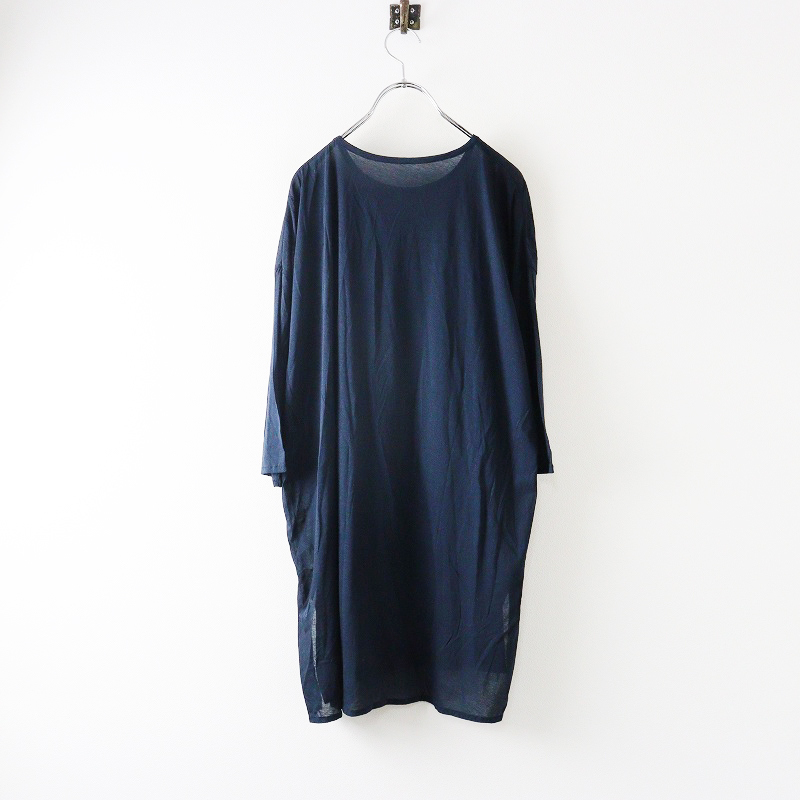 美品 中川政七商店 シアーコットンチュニックワンピース ネイビー┃日本製 ドレス【2400014668025】_画像2