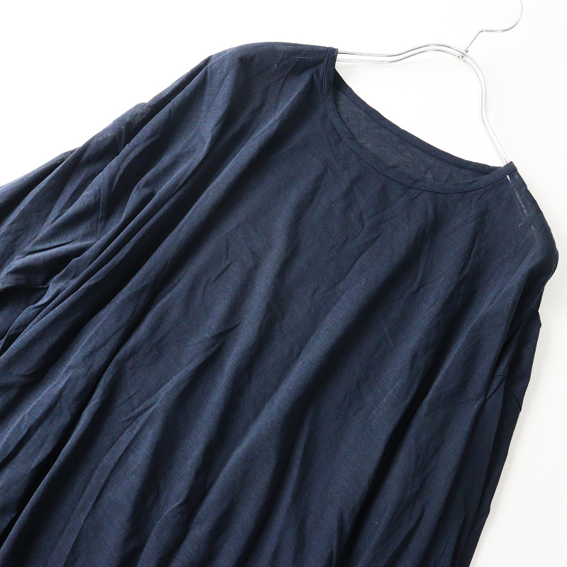 美品 中川政七商店 シアーコットンチュニックワンピース ネイビー┃日本製 ドレス【2400014668025】_画像5