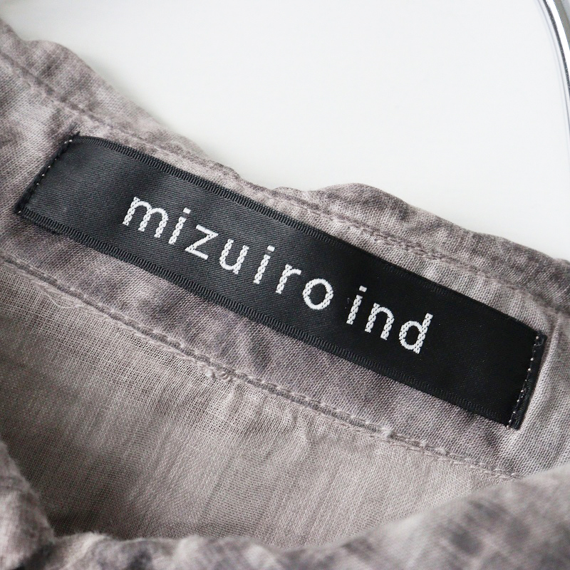 ミズイロインド mizuiro ind ピグメントダイ シアーワイドチュニックシャツ ピンクグレー系┃幅広ブラウス トップス【2400014669404】_画像6