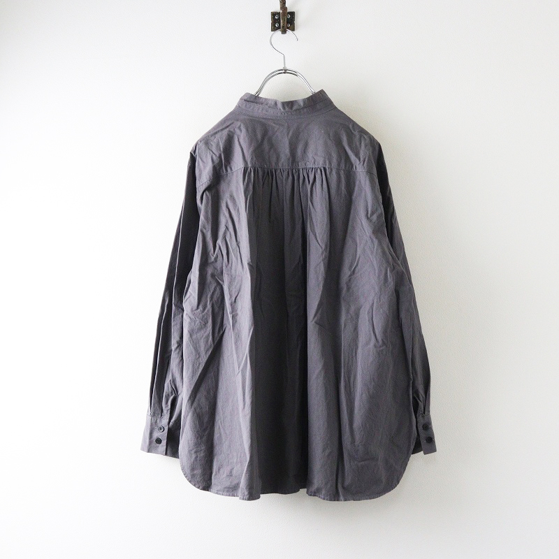 定価16280円 ツムグ tumugu Wワッシャーコットンブラウス F チャコールグレー┃トップス シャツ チュニック【2400014678253】_画像2