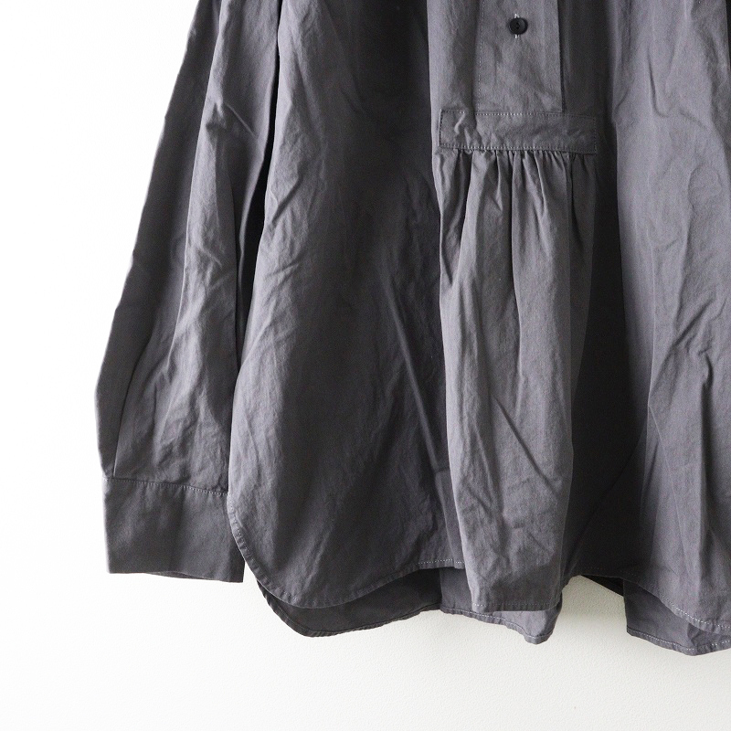 定価16280円 ツムグ tumugu Wワッシャーコットンブラウス F チャコールグレー┃トップス シャツ チュニック【2400014678253】_画像4