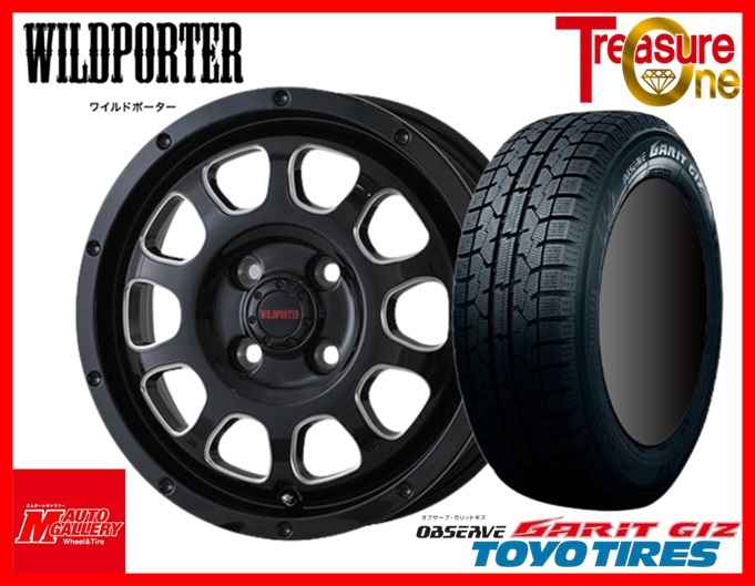 加須大桑 新品 スタッドレスタイヤホイールセット WILDPOTER CROSSTEN 14x4.5J 45 4H100 TY GIZ 165/55R14 ライフ、モコ、ラパン等